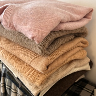 【羊毛羊绒毛衣捡漏】原单浣熊马甲针织长裙帽衫宽松镂空上衣女