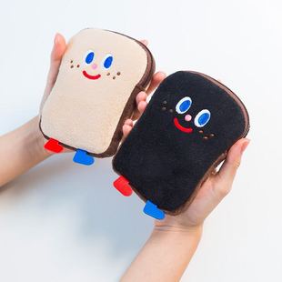 milkjoy吐司零钱包 少女心ins毛绒包 超可爱 面包片公交卡包