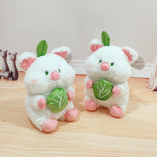 可爱网红白菜猪毛绒玩具公仔娃娃儿童睡觉生日礼物创意小猪仔玩偶