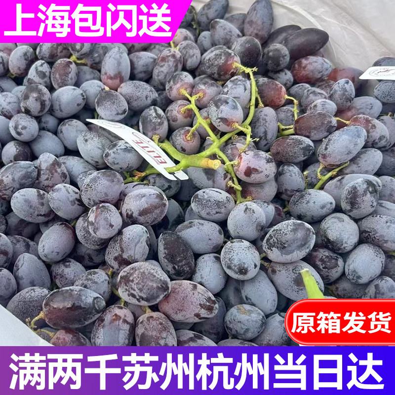 澳洲神秘梦境玫瑰香无籽黑提 新鲜蓝宝石 高端礼盒上海市区包闪送