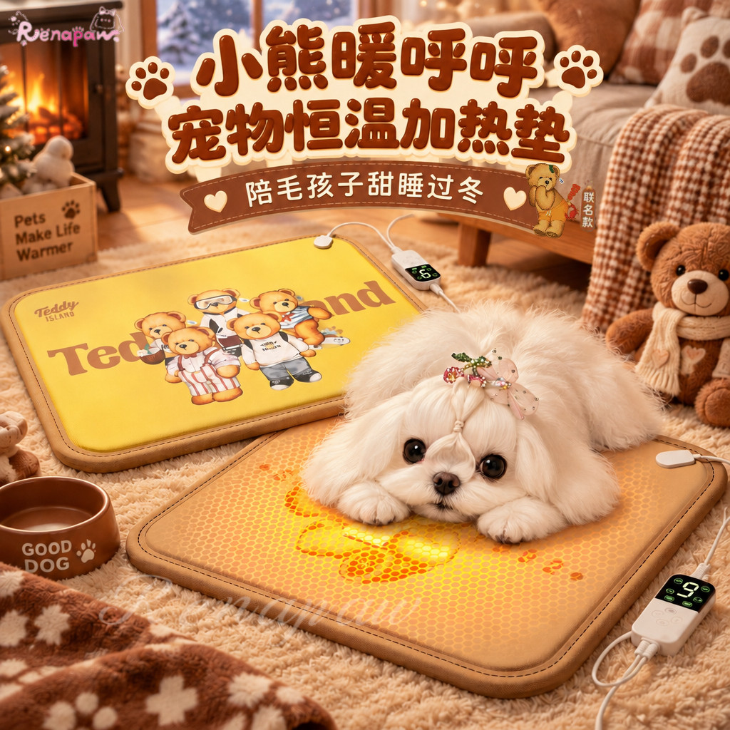 泰迪熊联名宠物电热毯猫咪狗狗恒温加热垫冬季保暖窝垫防水可调温