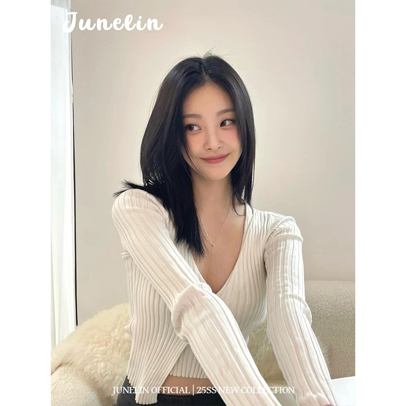 六月林 韩系甜美纯欲针织打底衫女秋冬假两件吊带通勤长袖毛衣