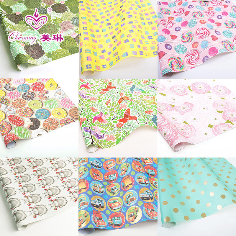 ZAKKA 창조적 인 새 도넛 선물 포장지 복고풍 하이힐 장미 영어 숲 포장지