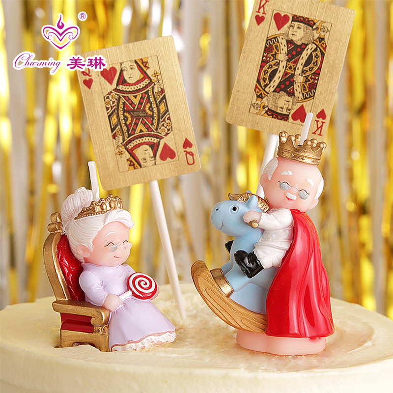 生日蠟燭老壽星國王皇后老人過壽送爸媽爺爺奶奶金婚銀婚結婚紀念