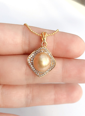 贝珠吊坠淡水珍珠设计柔光南洋金