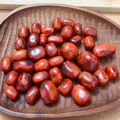 天然南红瓦西火焰纹随形桶珠项链吊坠手串顶珠