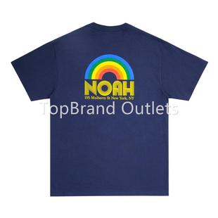 TEE 23SS RAINBOW 彩虹商店字母刺绣短袖 男情侣T恤女 SHOP NOAH