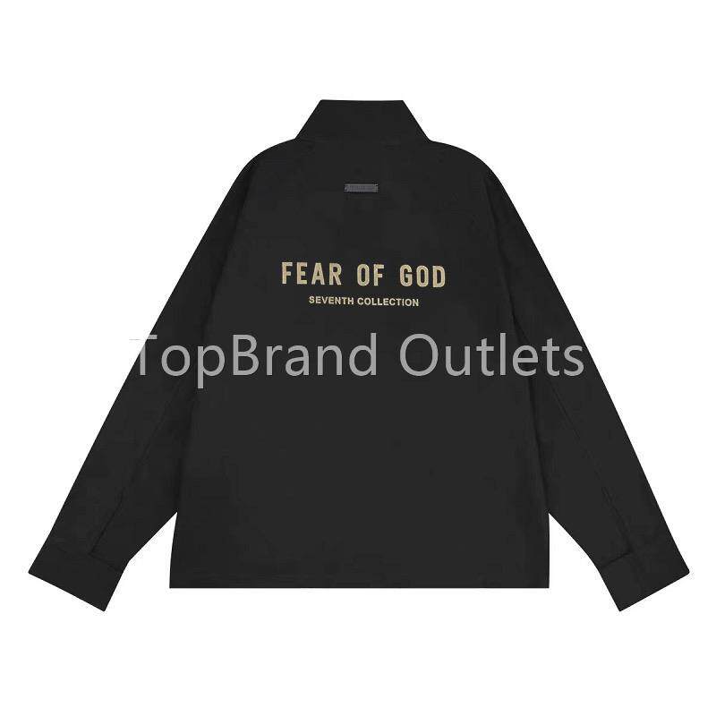 fear of god fog 第七季主线 植绒字母尼龙拉链教练夹克外套男女