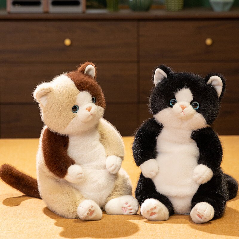 可爱仿真猫咪花猫狸猫公仔图片