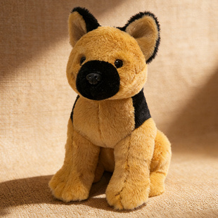 可爱德牧犬毛绒玩具公仔趴姿金毛犬比格犬宝宝玩偶小狗宠物玩伴