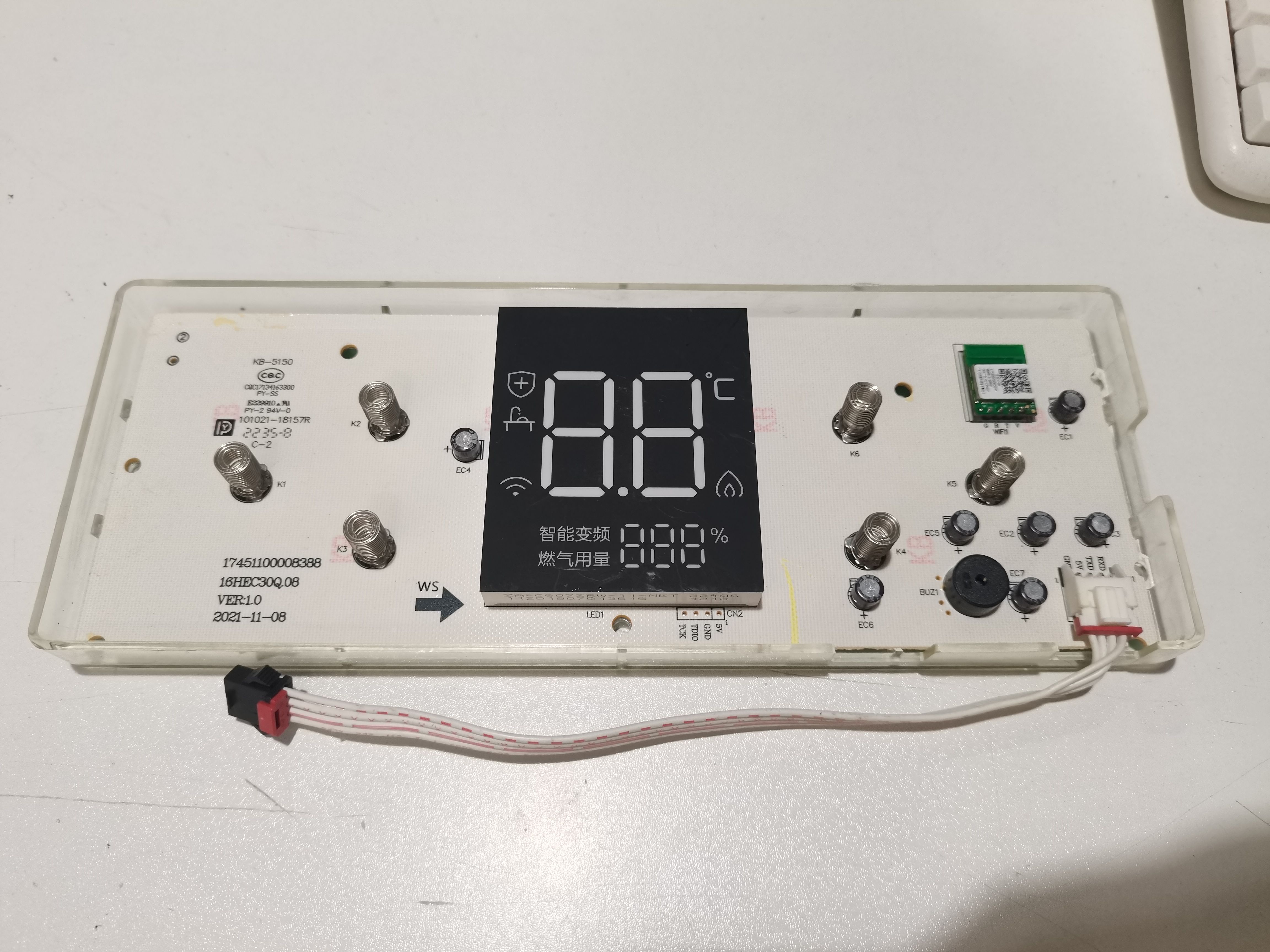 适用原装美的燃气热水器显示板JSQ30-16HEC JSQ25-13HEC