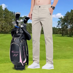 新款高尔夫男装长裤子松紧腰弹力裤休闲运动薄款英伦直筒宽松球裤