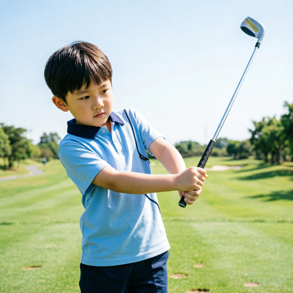 高尔夫学院风翻领POLO衫青少年男童夏季短袖运动上衣T恤上衣球服
