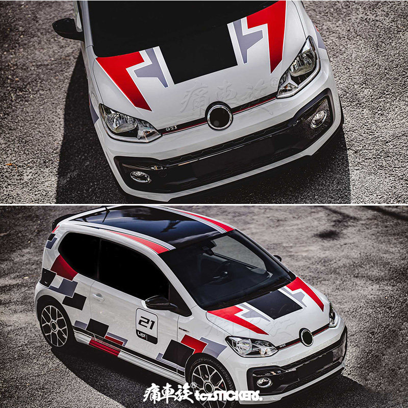适用于大众VW UP!车贴拉花POLO ID3赛车装饰改装汽车贴纸车身彩贴