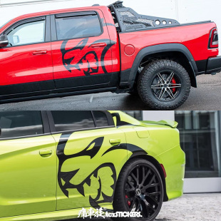 适用于道奇挑战者霸王龙车贴拉花 SRT地狱猫车身装饰改装汽车贴纸
