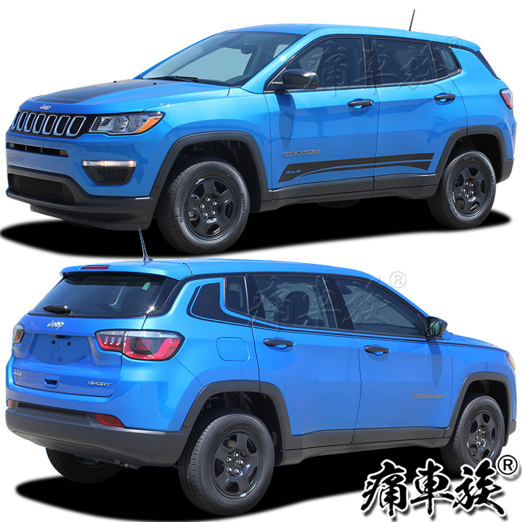 吉普jeep 2017款新指南者车贴拉花 专用车身腰线装饰改装贴纸贴膜