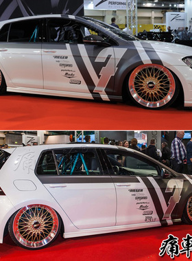 2018大众新高尔夫7.5车贴拉花GTI赛车贴改装车身汽车贴纸凌渡CC贴