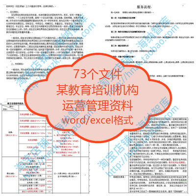 某教育机构管理资料策划方案绩效考核学习系统手册招生讲师1对1