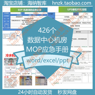 数据中心机房MOP应急手册EOP暖通SOP配电应急操作流程演练弱电