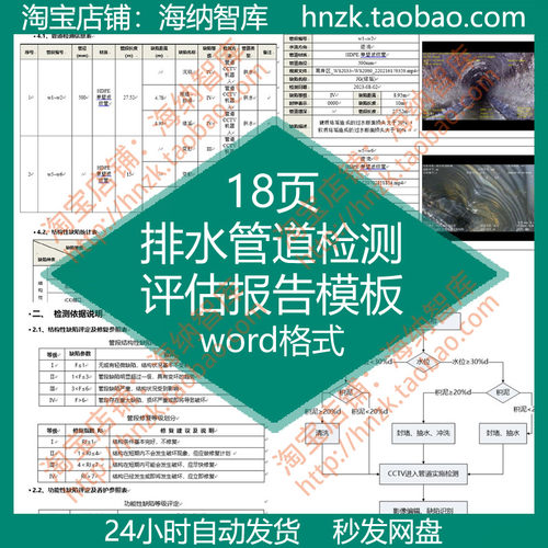 排水管道检测评估报告模板方法操作流程缺陷评定结构功能参照表