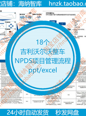 吉利沃尔沃整车项目管理流程NPDS逻辑新产品开发制造excel表格