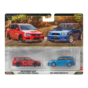 风火轮 HBL96 汽车文化双车 三菱 斯巴鲁 旅行车 双车 hotwheels