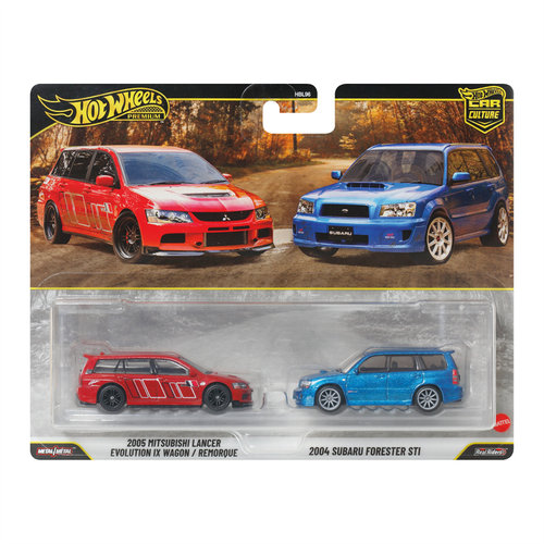 风火轮 HBL96 汽车文化双车 三菱 斯巴鲁 旅行车 双车 hotwheels