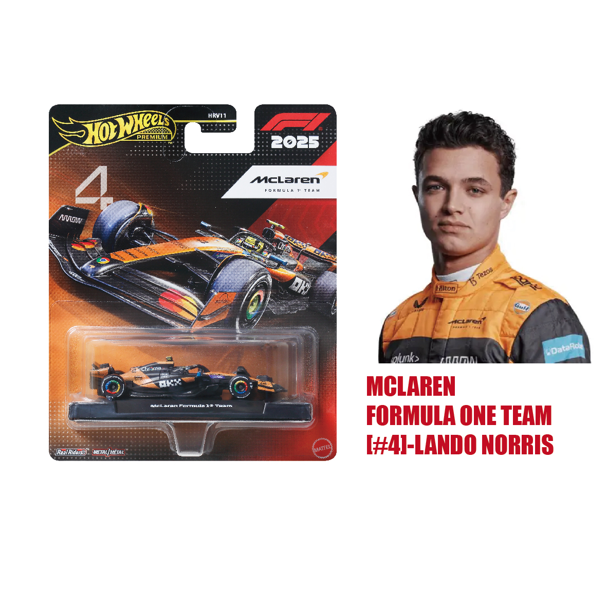 风火轮 HRV11 金标 F1方程式赛车 迈凯伦 4号 诺里斯 hotwheels