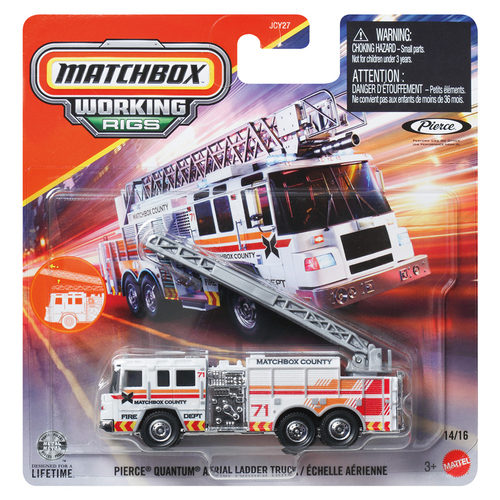 火柴盒 JCY27 工程车系列 皮尔斯 PIERCE 云梯消防车 Matchbox
