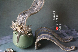 水墨音色  宝莲灯李欣汝嫦娥造型头饰 汉服仙女冠 婵娟赋 有教程