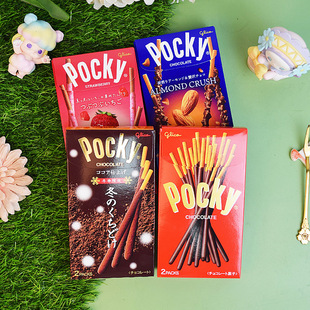日本进口零食glico格力高百奇pocky草莓巧克力杏仁夹心饼干棒盒装