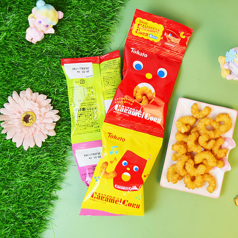日本进口桃哈多焦糖玉米脆条