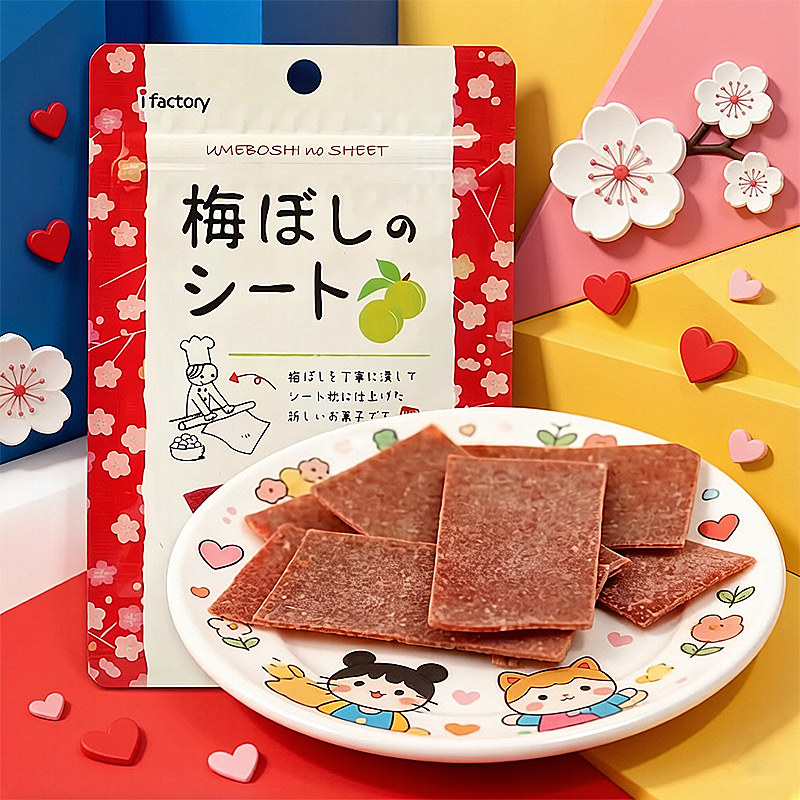 日本进口零食ifactory爱心工厂梅片日式话梅条梅肉孕妇开胃青梅干