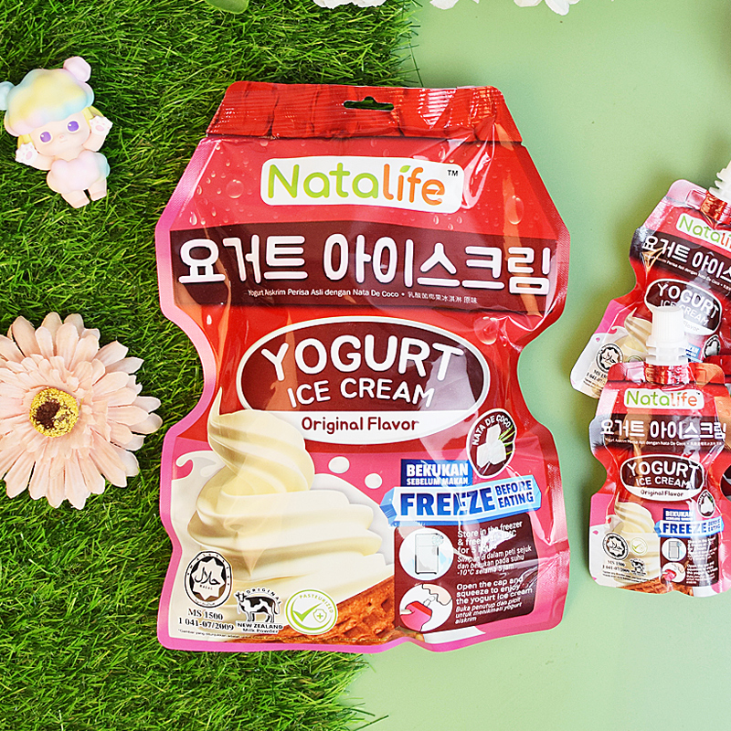 马来西亚Natalife椰果冰淇淋风味苹果原味乳酸菌蒟蒻吸吸果汁果冻
