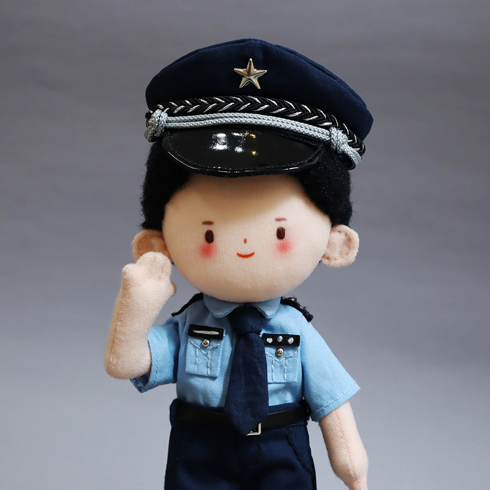手工职业勇敢小警察diy材料包缝纫自制娃娃玩偶礼物男生