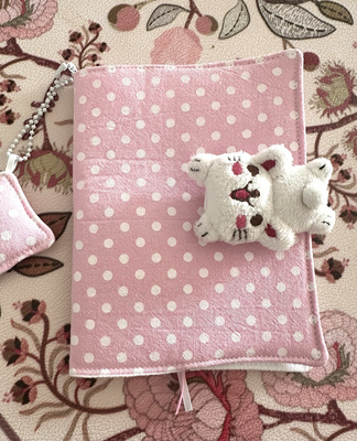 80小铺～古早手帐本皮书衣女孩日记本书衣棉布柔软