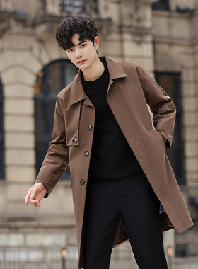 2023秋季新款高级感宽松翻领外套中长款简约纯色风衣FY55