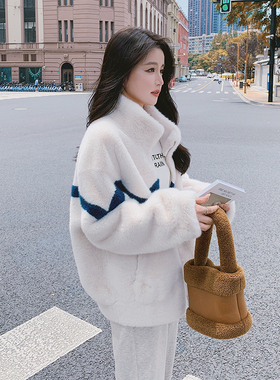 大货已出2023仿貂绒皮毛一体拼色外套2C095 C108 P185 K268