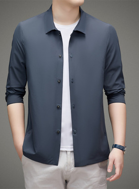 防晒服夏季宽松外套男士牛奶丝翻领夹克轻薄款上衣MJ29810P110