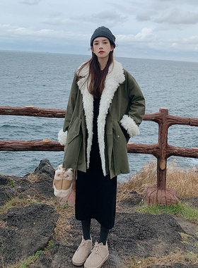 【现货直接来拿】2022冬季军绿色羊羔毛外套116/2082/p165k238