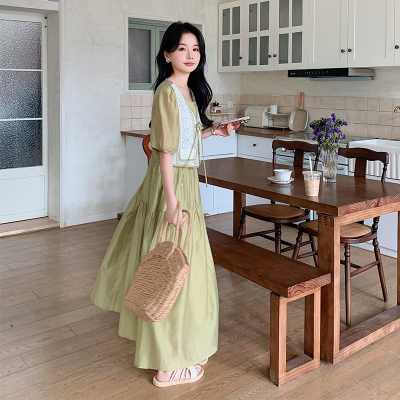 新款首发 2024新中式假两件三色天丝连衣裙 2C002 A532 P125 K178