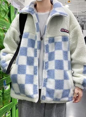 2022秋冬简约原宿百搭连帽男潮慵懒韩版宽松棉衣外套潮m08