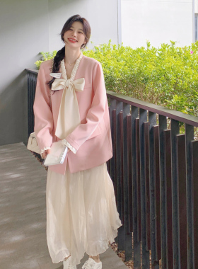 现货 买家秀已更新 粉色西装外套女718-外套P125-K178裙子P50-K98