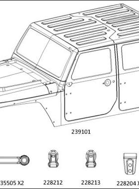 CROSSRC EMO X4大豹子攀爬车 枪灰色前壳+装饰件  CS-97401281