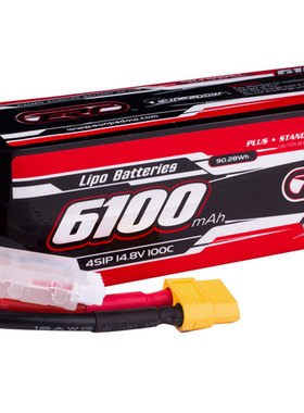 三圈霸道Sunpadow ERC PLUS 6100 14.8V 4S 100C软包锂电池XT60