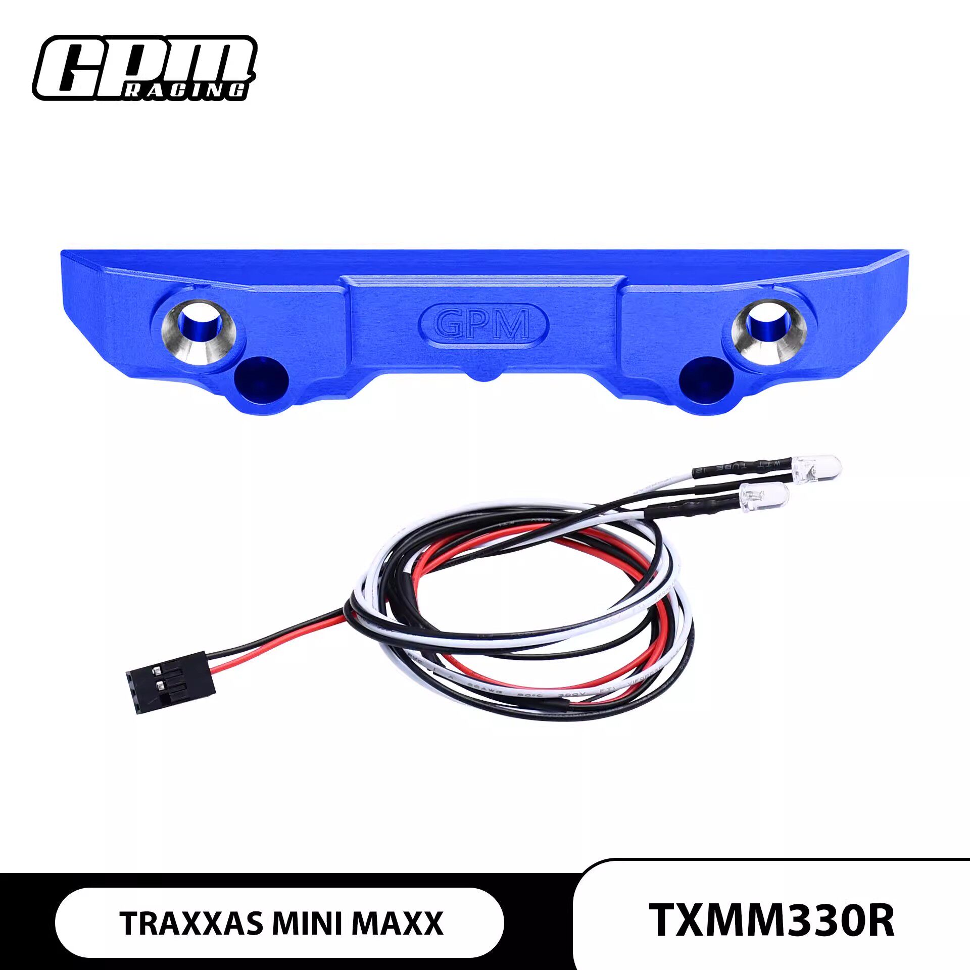 GPM TRAXXAS MINI MAXX迷你小X大脚车铝合金7075后防撞栏带LED灯