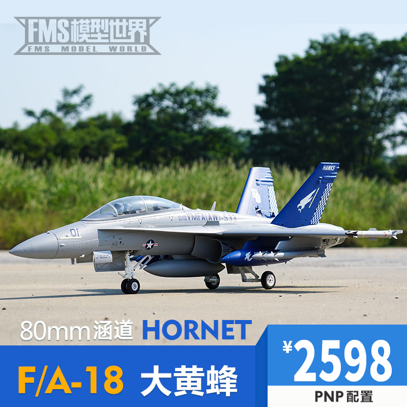 FMS新品80mm涵道F/A-18大黄蜂战斗机电动航模遥控拼装固定翼飞机-封面