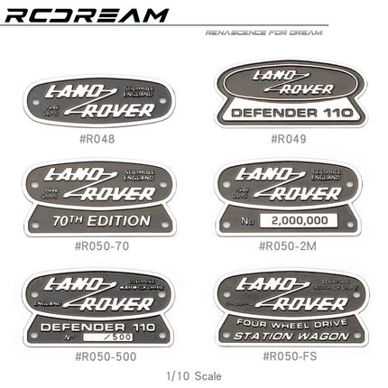 RCDream 1/10 Land Rover Defender仿真路虎卫士金属车标牌 TRX4