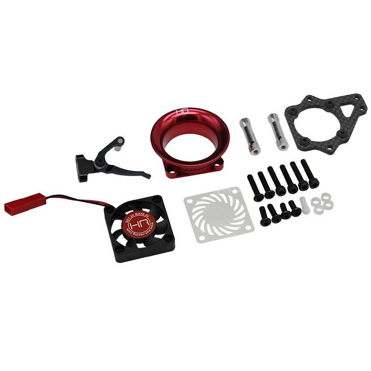 HR Traxxas TRX-4 铝合金电调散热风扇带导流罩带免拆车壳开关