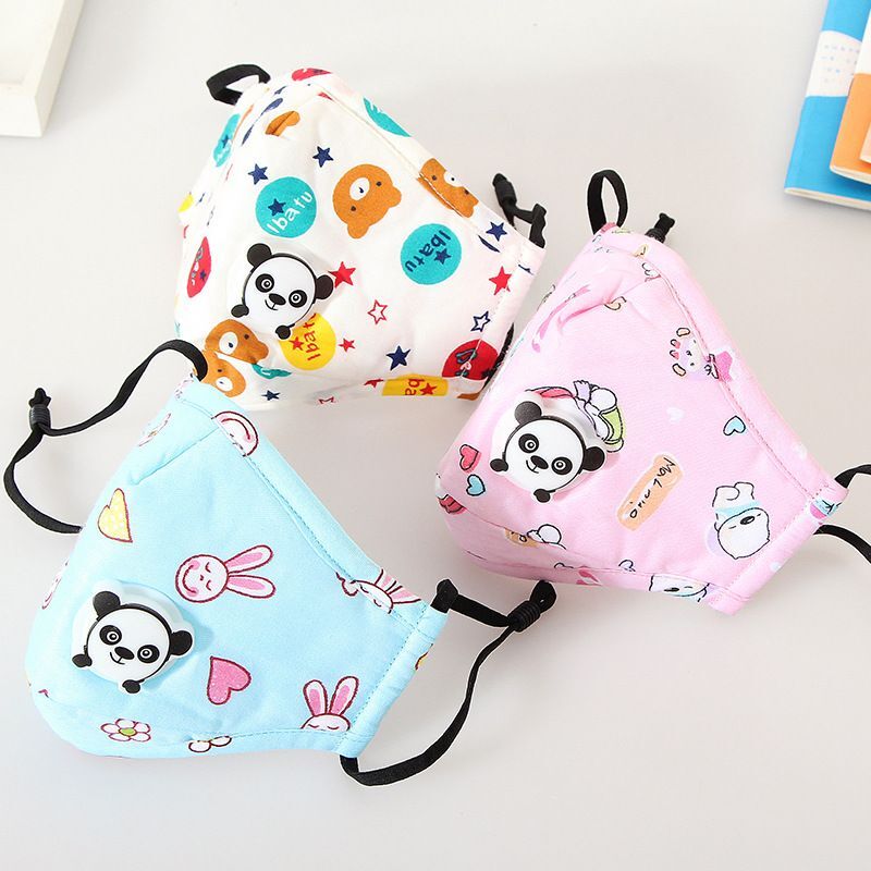 儿童防雾霾口罩 pm2.5纯棉透气防尘呼吸阀卡通男女宝宝口罩春秋季